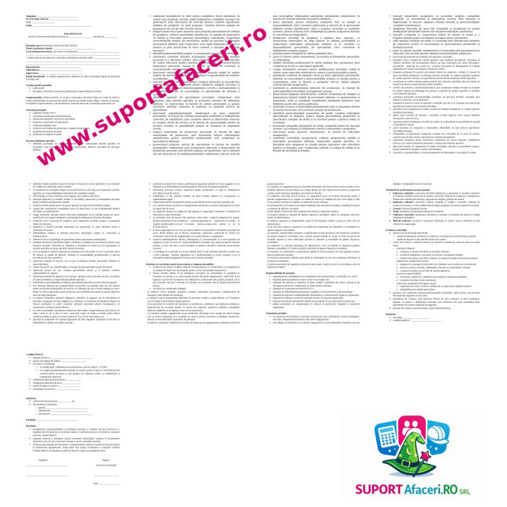 Fișa postului Prezentator modă – model editabil DOC
