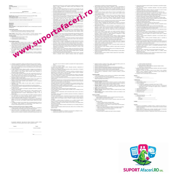 Fișa postului Izolator lucrări speciale (antiacide și de protecție) – model editabil DOC