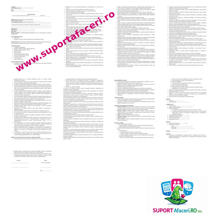 Fișa postului Găuritor- filetator – model editabil DOC