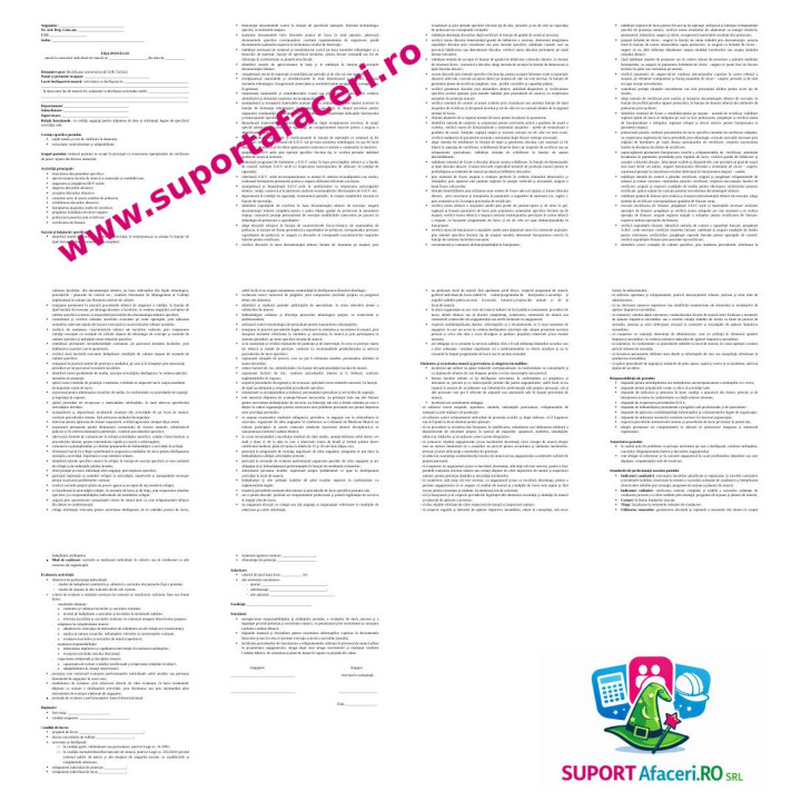 Fișa postului Rectificator universal – model editabil DOC