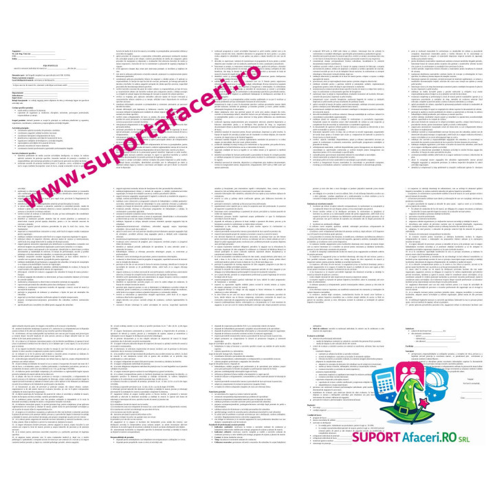 Fișa postului Șef brigadă complexă sau specializată – model editabil DOC