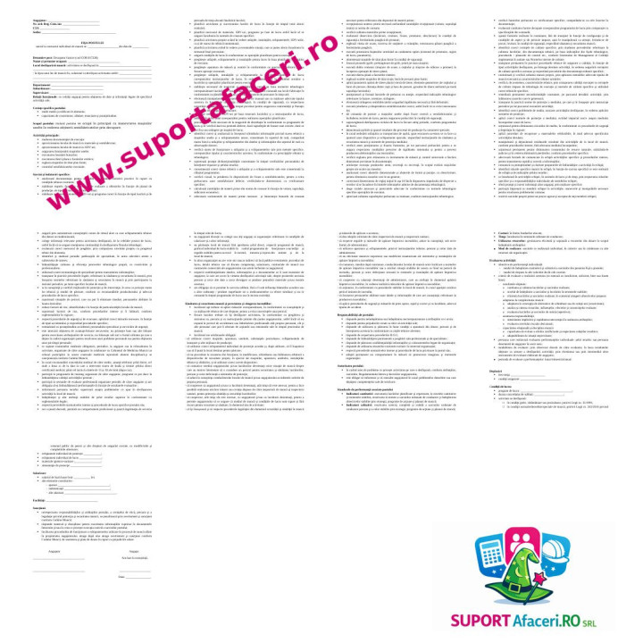 Fișa postului Decupator furnire – model editabil DOC