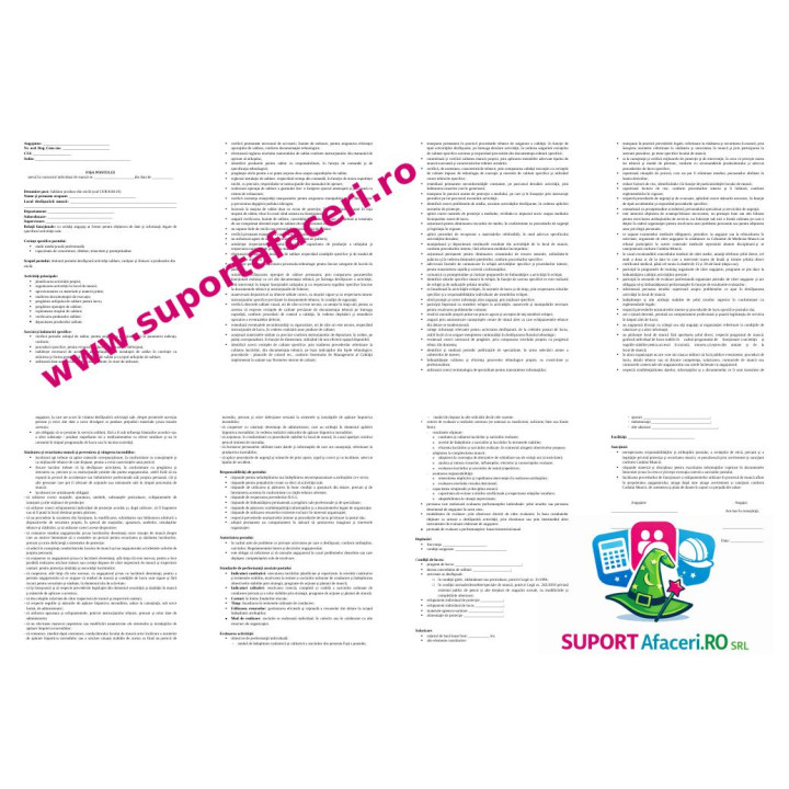 Fișa postului Sablator produse din sticlă – model editabil DOC