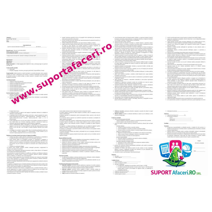 Fișa postului Dansator – model editabil DOC