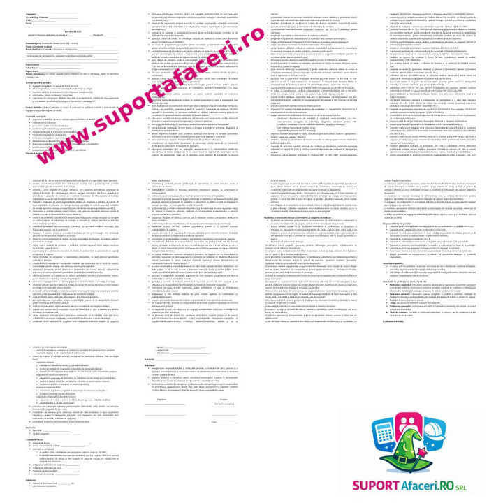 Fișa postului Asistent de cabinet – model editabil DOC