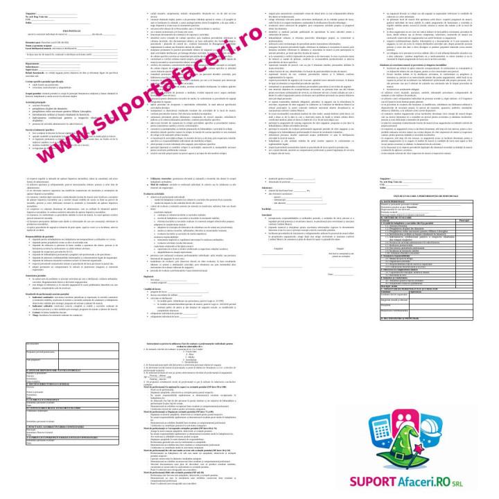 Fișa postului Paracliser – model editabil DOC